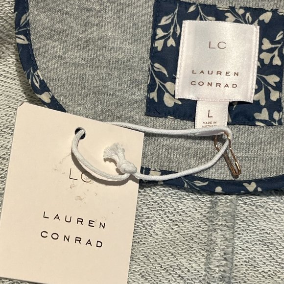 NEW LC LAUREN CONRAD NWT Knit Moto Jacket Grey Size Large VERY Cute - Picture 8 of 13